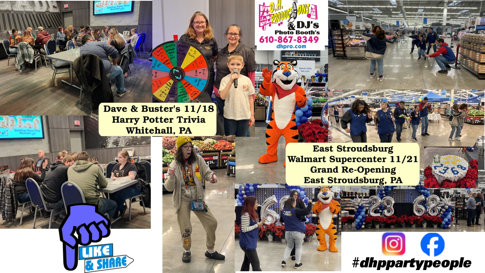 
					Dave & Buster's 11/18, East Stroudsburg Walmart Supercenter 11/21